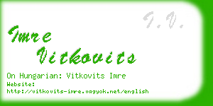 imre vitkovits business card